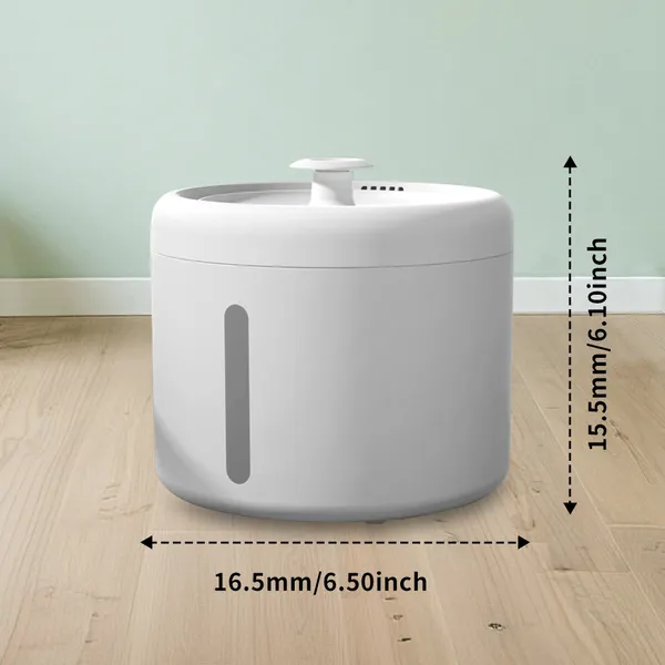 2500ML USB Round Pet Water Fountain, Automatic Cat Water Dispenser With Circulating Pump, Detachable For Easy Cleaning, Ultra-Quiet For Cats & Dogs — image 2