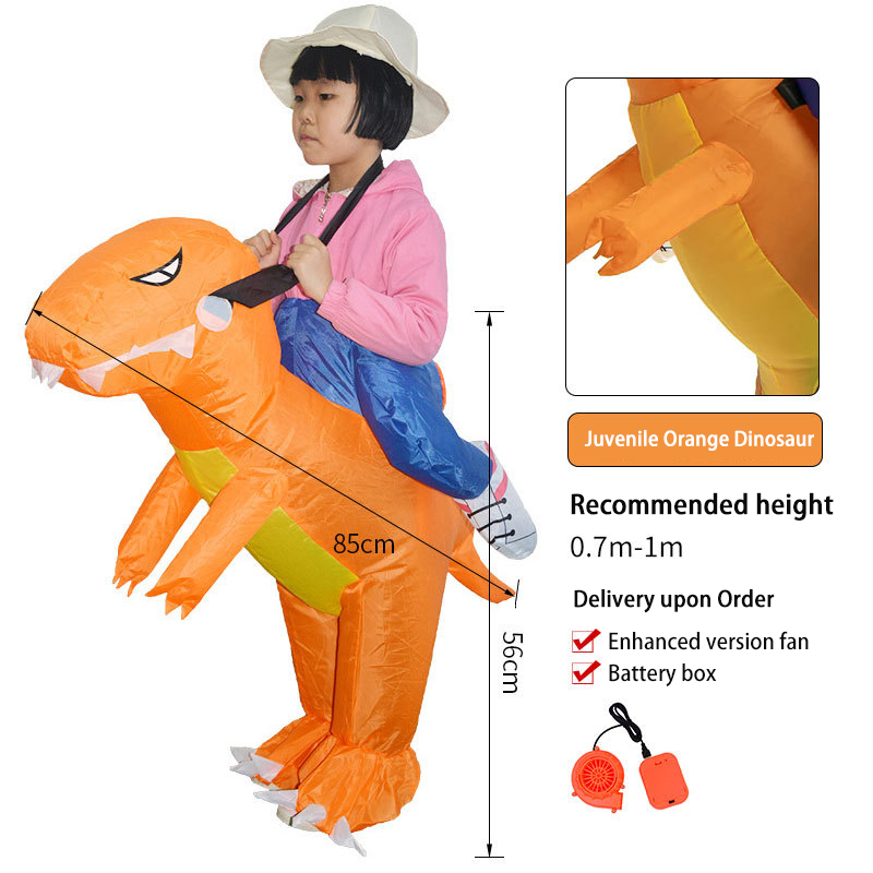 Ropa Inflable de T-Rex para Niños con Dinosauro 3D, Color Rojo, Para Adultos que Montan — imagen 7