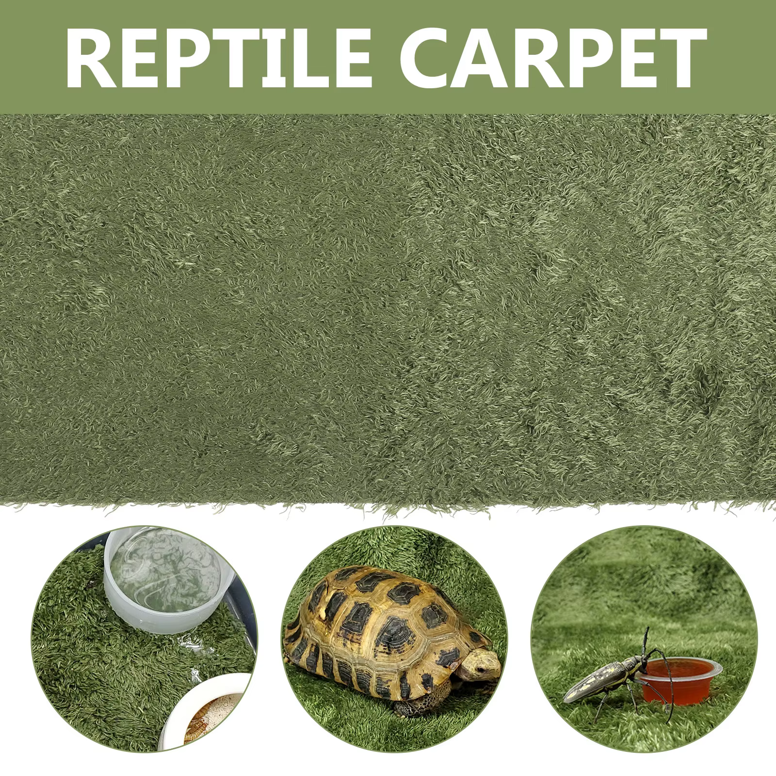 Reptile Carpet Mat Terrarium Bedding Imitation Grass Dry Breathable Reusable Snake Substrate Turtle Lizard Carpet Pet Supplies — image 3
