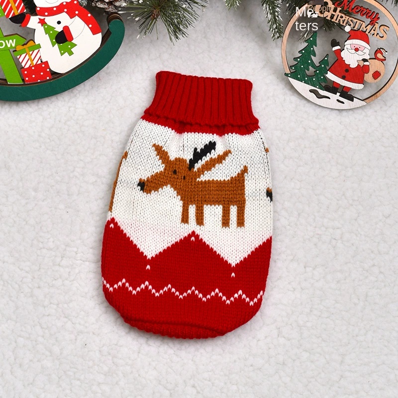 Pet clothes for autumn and winter warm knit Christmas teddy cat sweaters cat and dog clothing — image 8