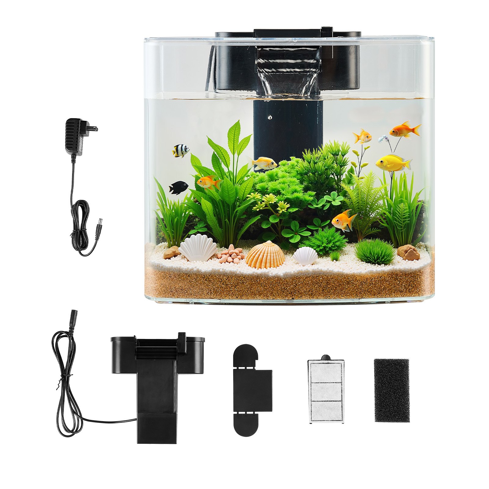 3.5 Gallon Fish Tank Aquarium Smart Arch Clear GPPS 3 Color Self Cleaning — imagen 5
