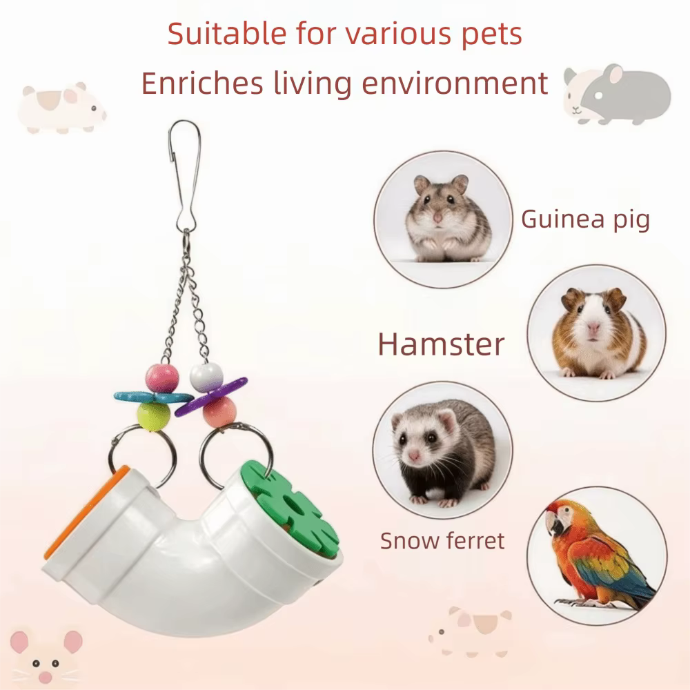 Creative Colorful Hamster Foraging Pipeline Plastic Bite Resistant Pet Bird Toys Hidden Snack Games Parrot Hanging Toys Training — image 4