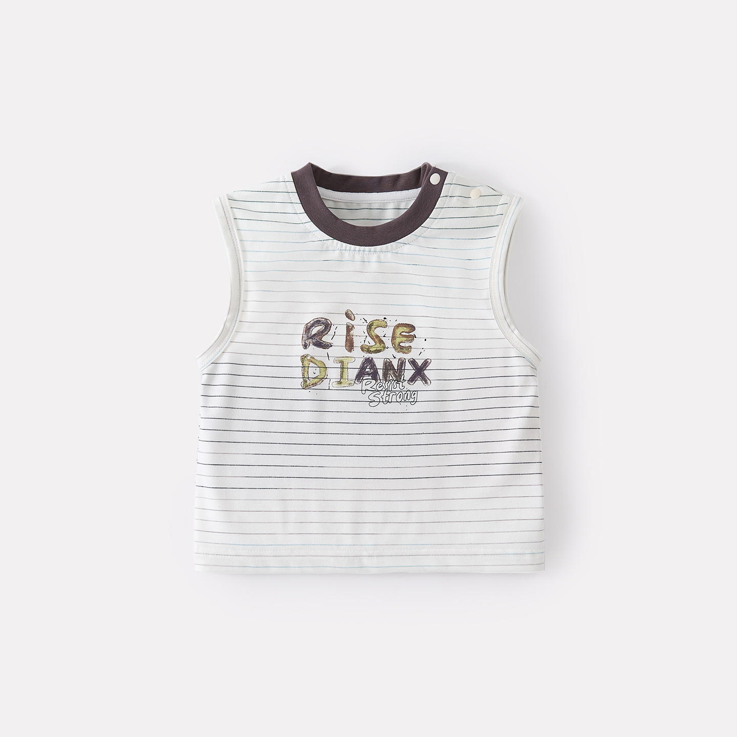 Striped letter tank top for boys stylish and versatile lightweight cartoon dog denim shorts — image 5