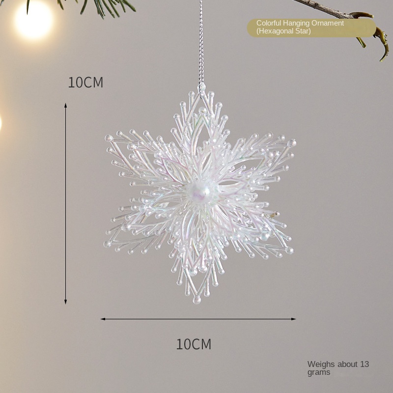 Christmas Decoration Acrylic Snowflake Deer Bell Ornament Creative Christmas Tree Window Colorful Hanging Decor — image 10
