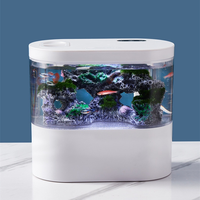 Paisaje ecológico de acuario de escritorio, autocirculación, mini pecera doméstica de cambio de agua reducido — imagen 25