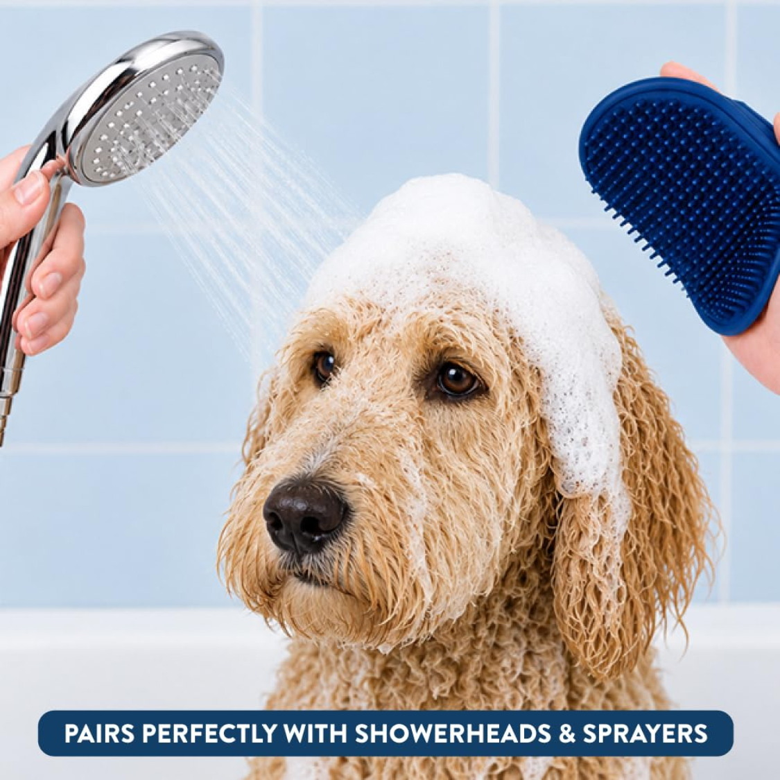 Cepillo de Champú para Perros y Gatos - Suministros de Aseo Canino y Felino - Cepillo para Pelo Largo y Corto - Escudilla Premium para Baño, Ducha y Rociador — imagen 4