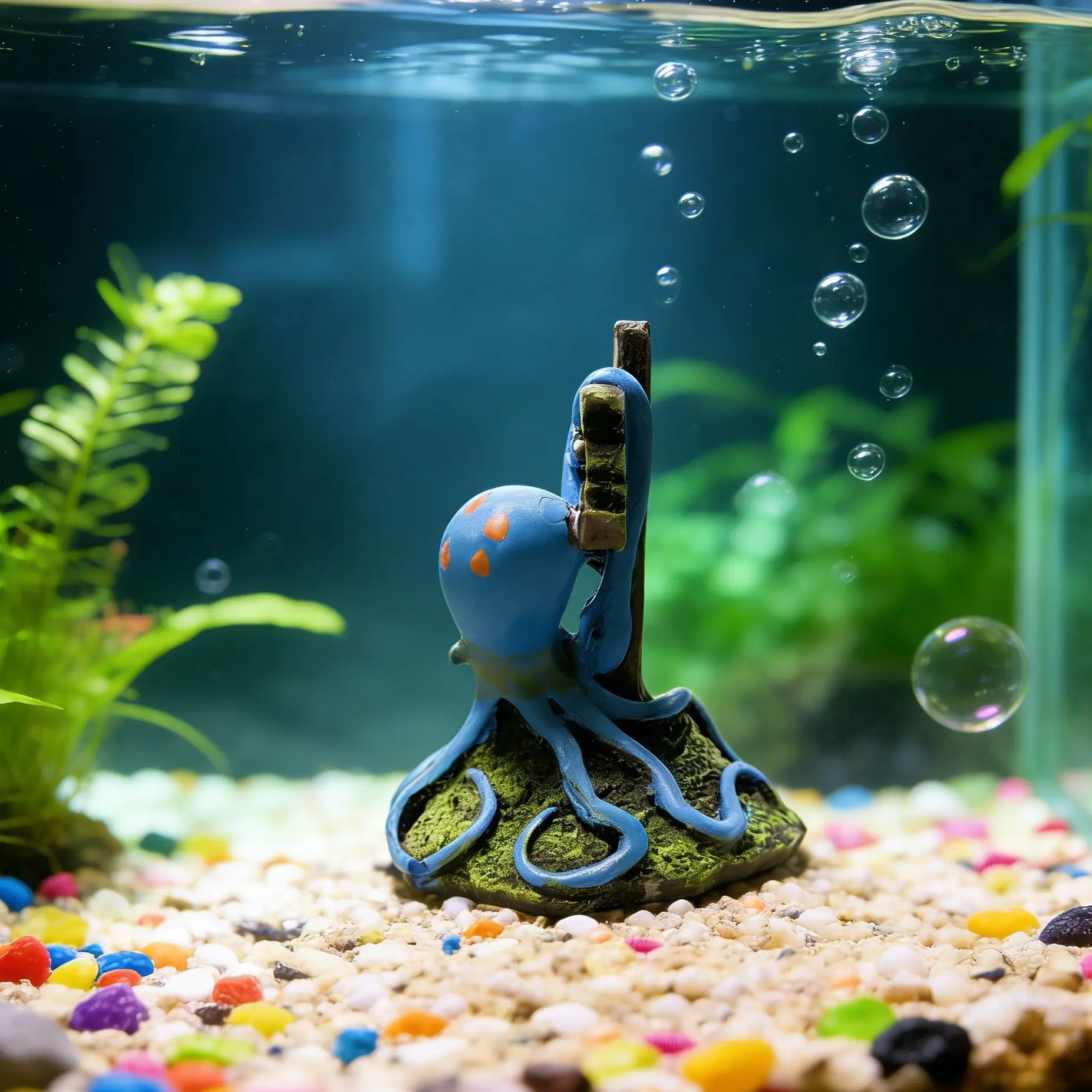 Cartoon Octopus Aquarium Decoration Ornament Creative Fish Tank Landscape Decor Cute Underwater Miniature Crafts — image 3