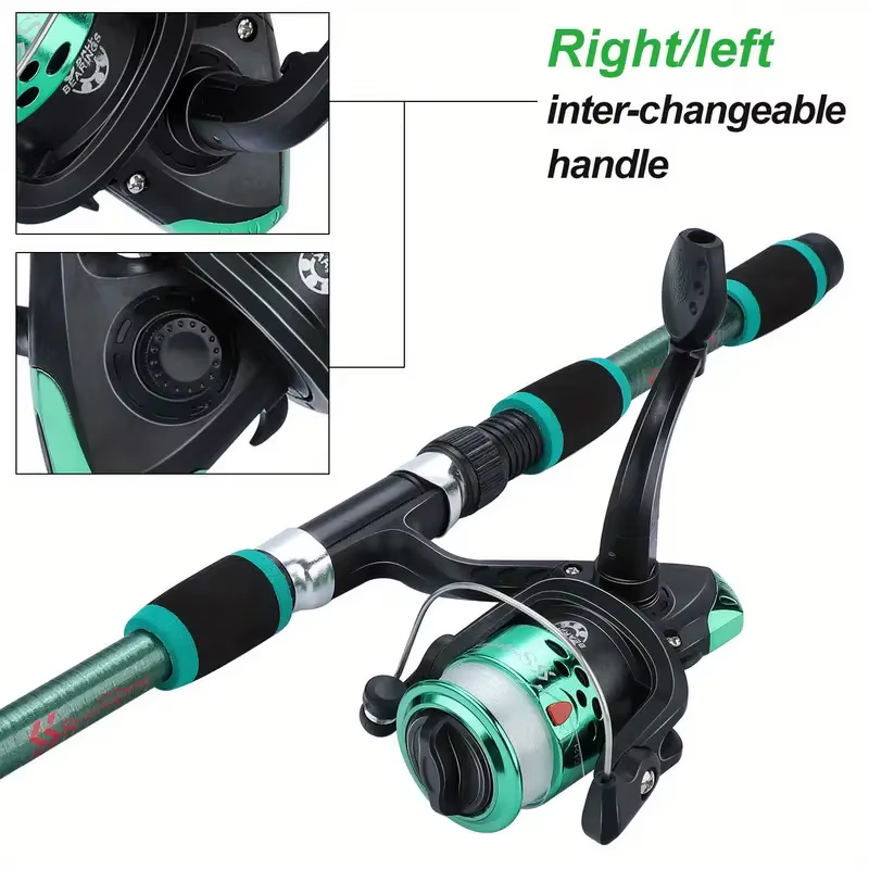 BRAVMACK Travel Telescopic Fishing Rod Full Kit Spinning Reel Baits Hooks Portable Outdoor Angling Pole Set — image 3