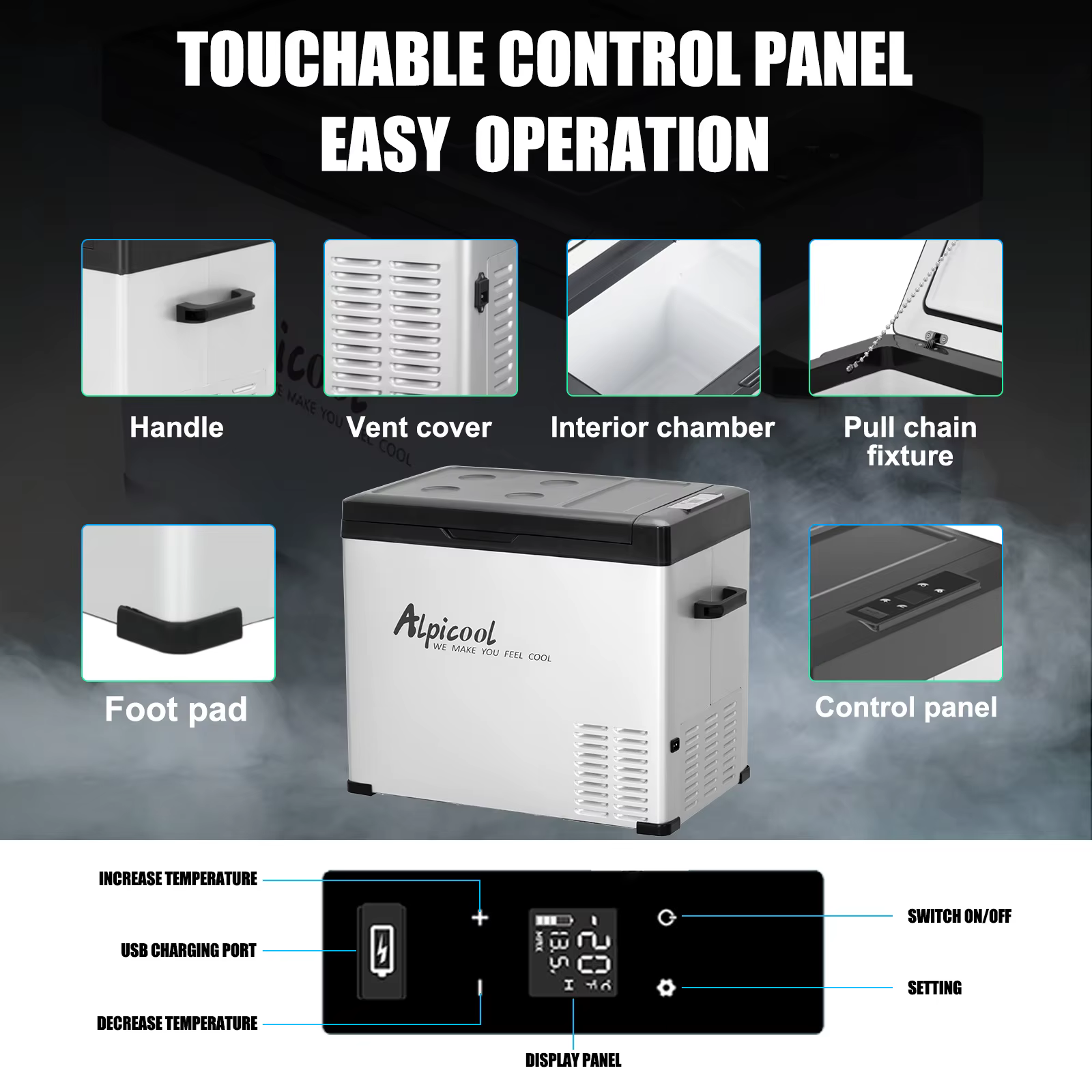 Alpicool C50 Portable Refrigerator 47 Quart(44.4Liter) 12 Volt Car Freezer for Vehicle, Truck, RV, Boat — image 6