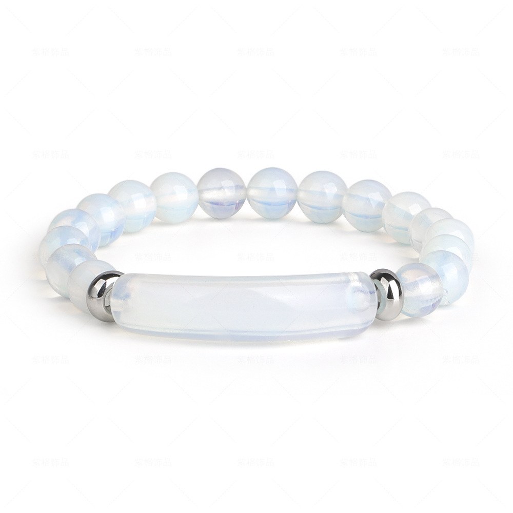 Cinta de Hilo Elástico Joyería Tejida Rosa Cristal Agata Natural Ojo de Tigre Collar — imagen 10
