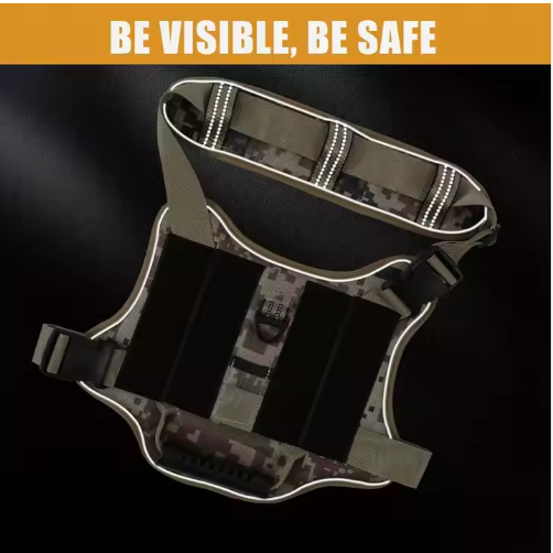 Guarnición Táctico para Perros de Servicio con Manija de Control - Sin Tirar - Ajustable Reflectiva — imagen 6
