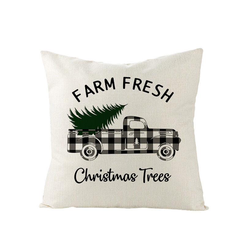 Christmas Pillow with Red Letter Elk Printed Cushion Cover and Linen Pillow Cover — image 12
