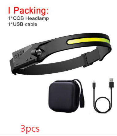 COB LED Inducción Linterna de Cabeza para Montar con Batería Recargable USB Resistente al Agua para Camping y Caza con Visión Total — imagen 37