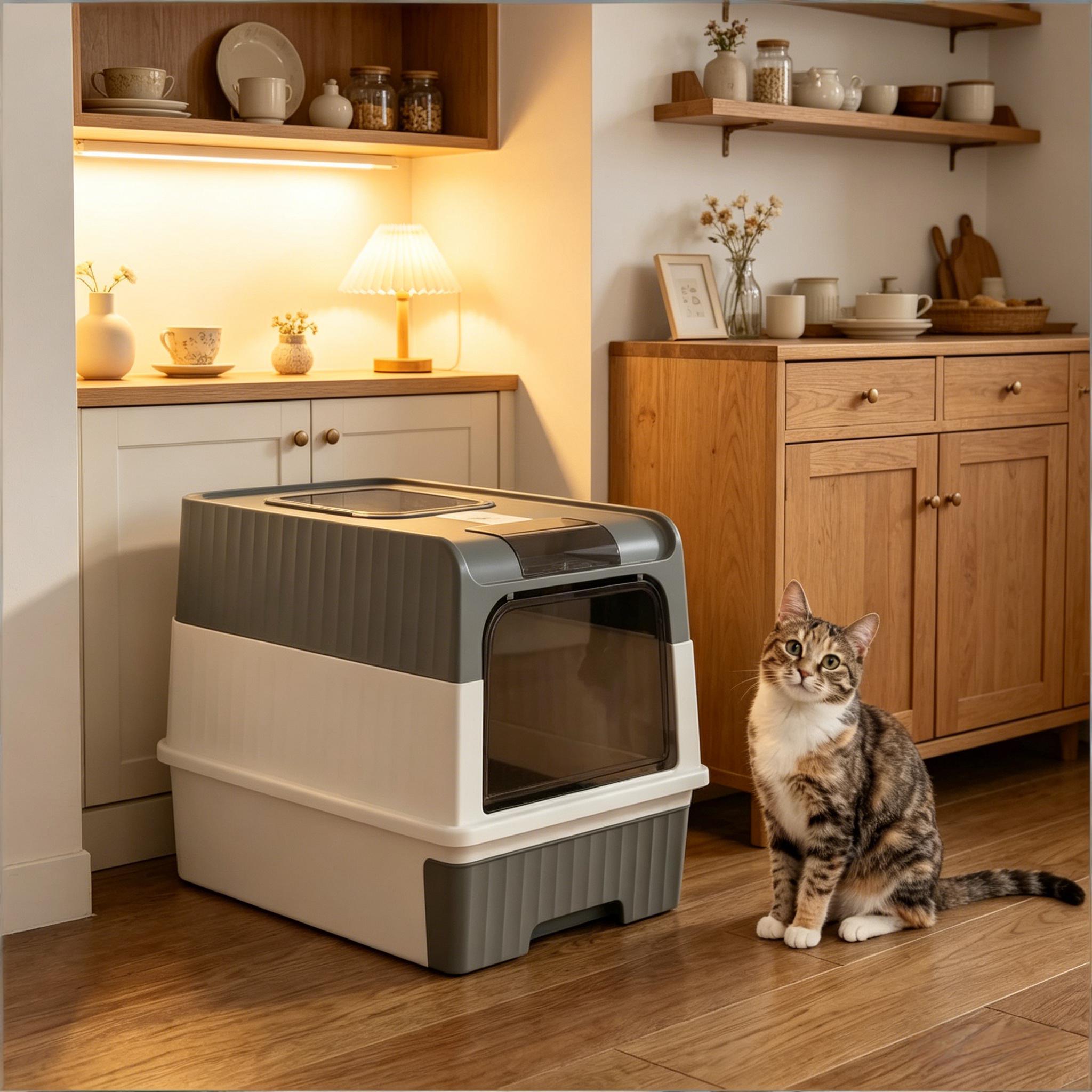Compact Cat Litter Box, Fully Enclosed Litter Box, Pet Litter Box — image 7