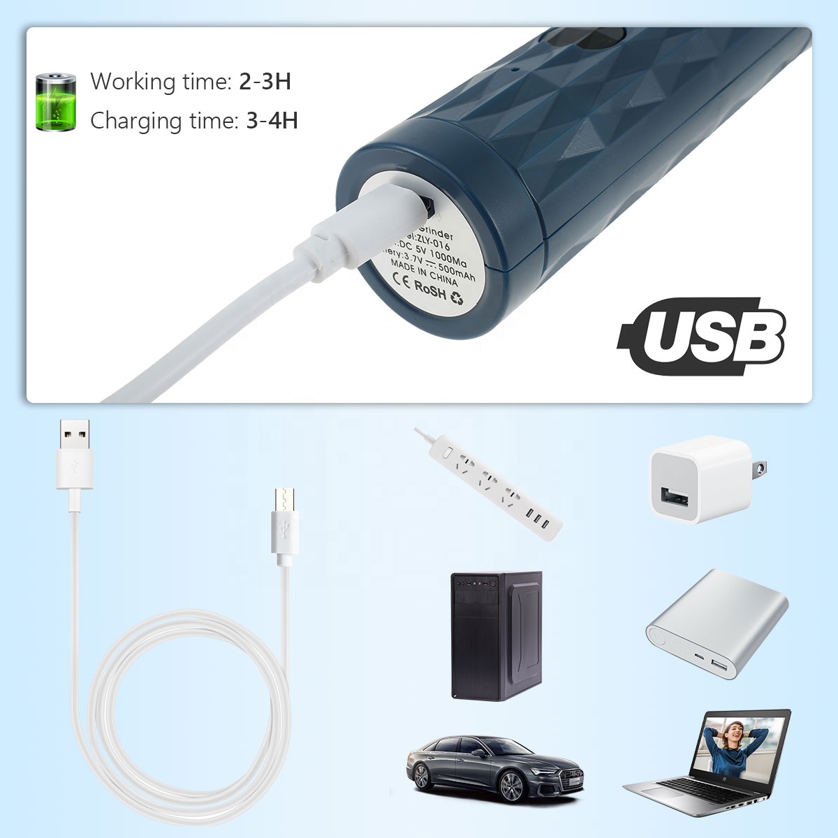 Electric Pet Nail Polisher With Light Dog And Cat Cleaning Automatic Manicure Device USB Rechargeable Manicure Device — image 6