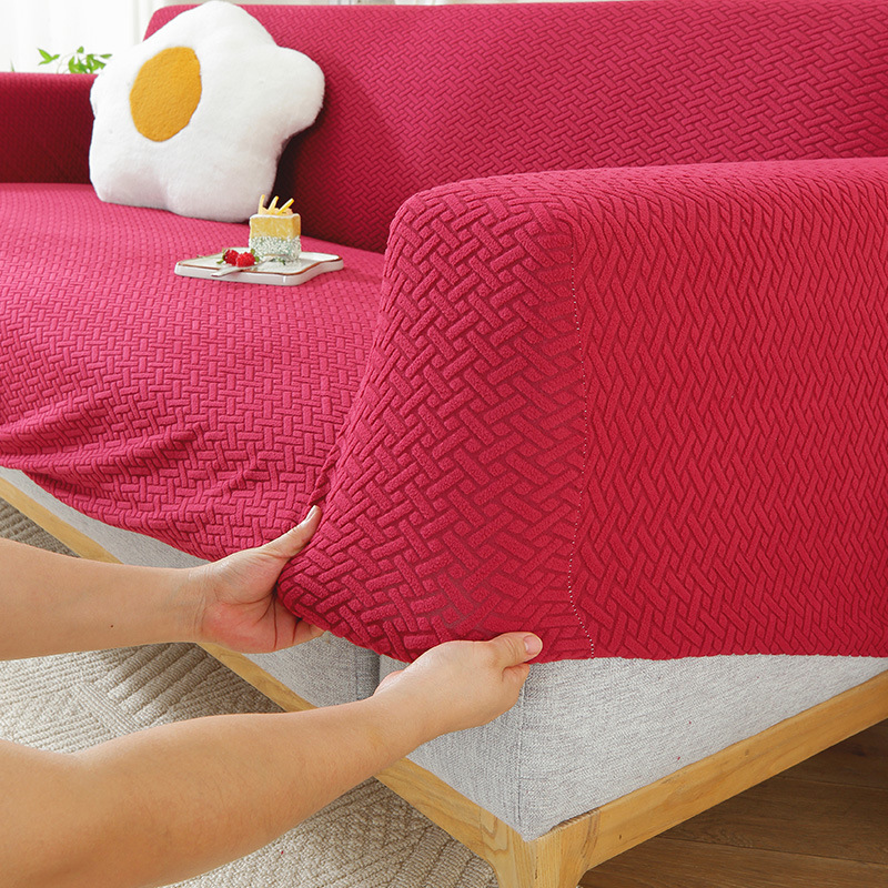 Red anti cat scratch elastic sofa cover all inclusive universal set — image 6