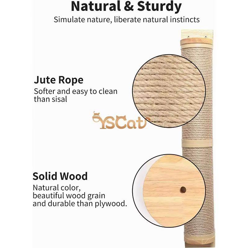 Árbol de Gato de Luxo Moderno con Madera Curvada y Sisal Duradero para Interiores Nuevo Diseño Plataforma Base Circular para Productos de Mascotas de Halloween — imagen 3