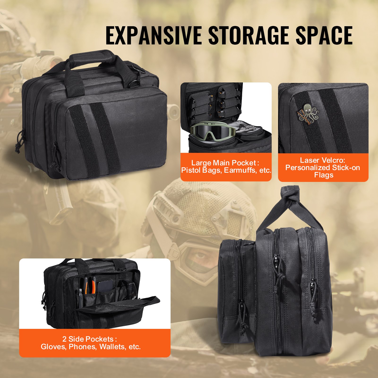 Tactical Pistol Backpack With 2 Pistol Cases, Gun Range Backpack With 6x Magazine Slots For Shooting And Hunting — image 4