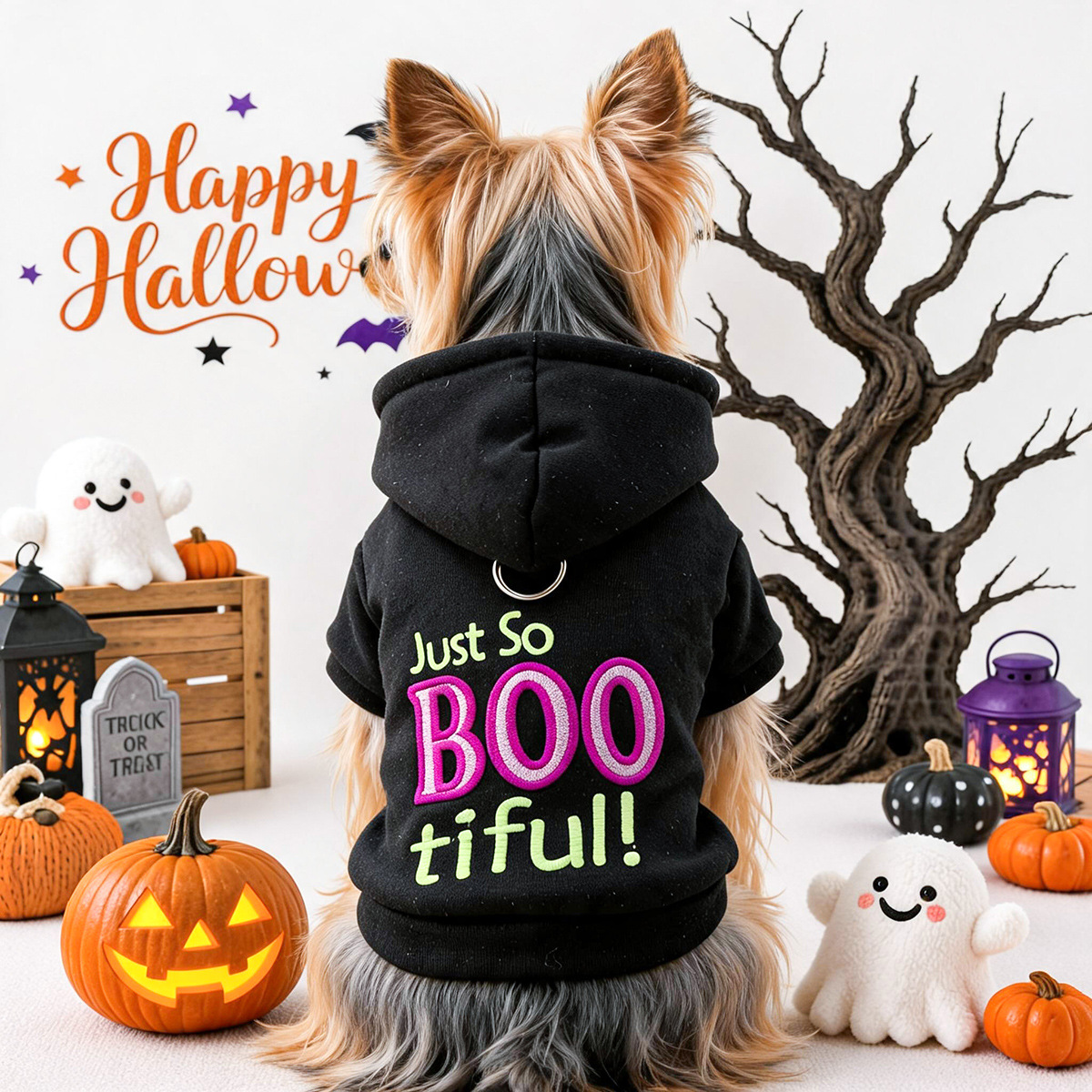 Pet Clothes for Small Dogs and Cats, Halloween Stylish Hoodie, Autumn and Winter Pet Apparel — image 3