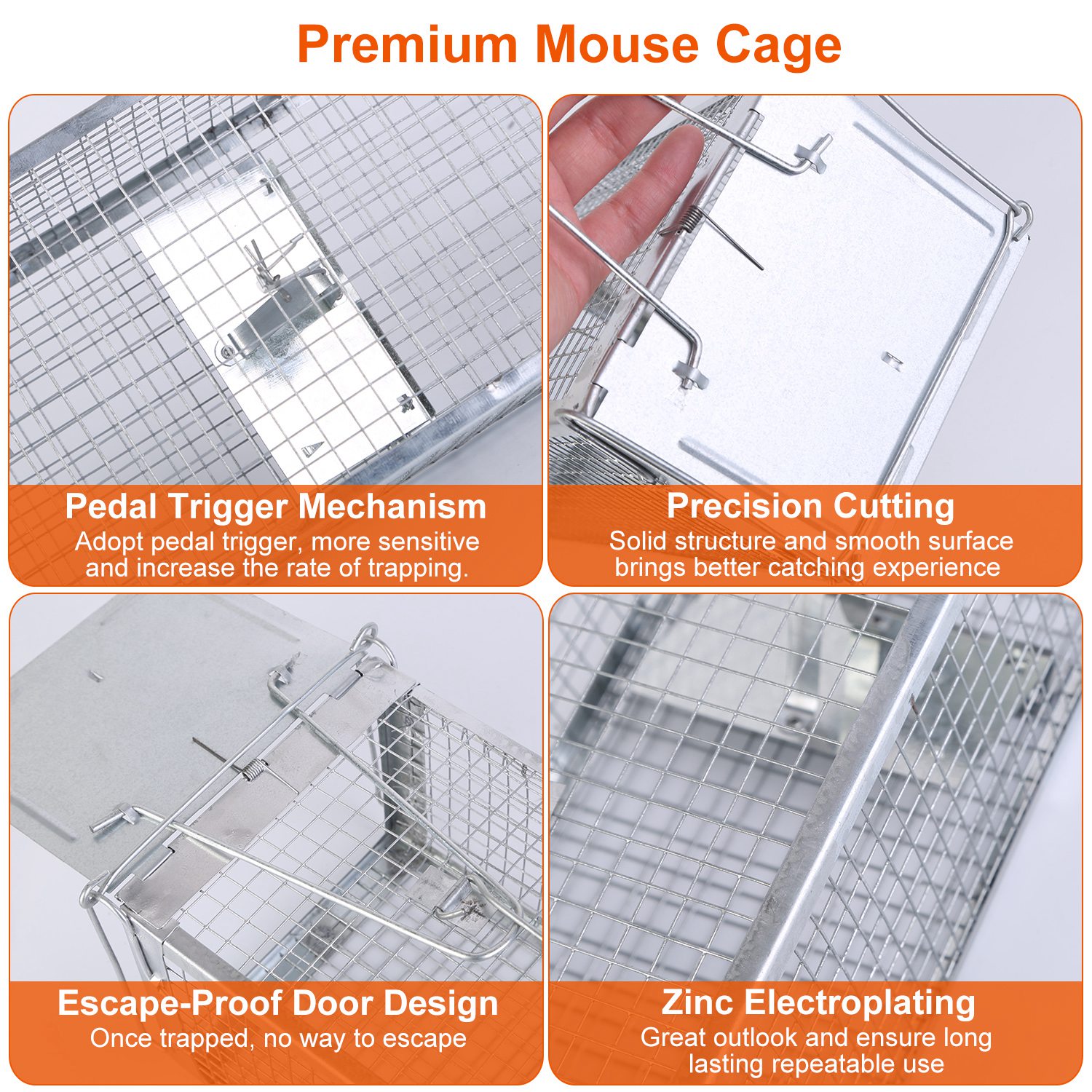 Cage de Rat con Dos Puertas Humano, Trampa para Roedores con Malla Densa y Electroplating de Zinc — imagen 2