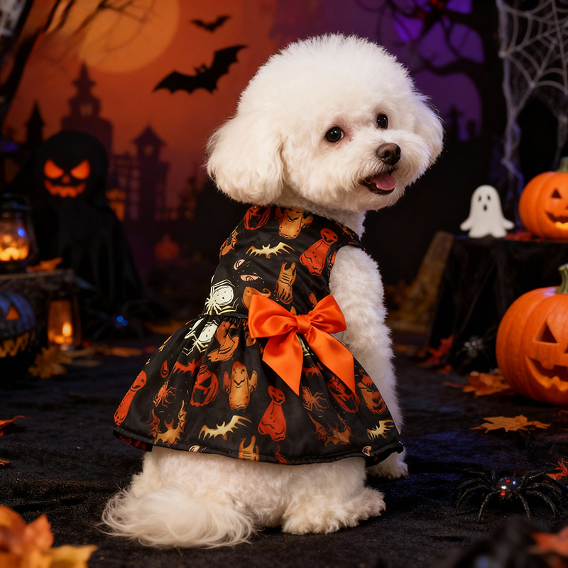 Pet Halloween Dog Costume Bat Dress Pumpkin Festival Dog Clothing — image 4