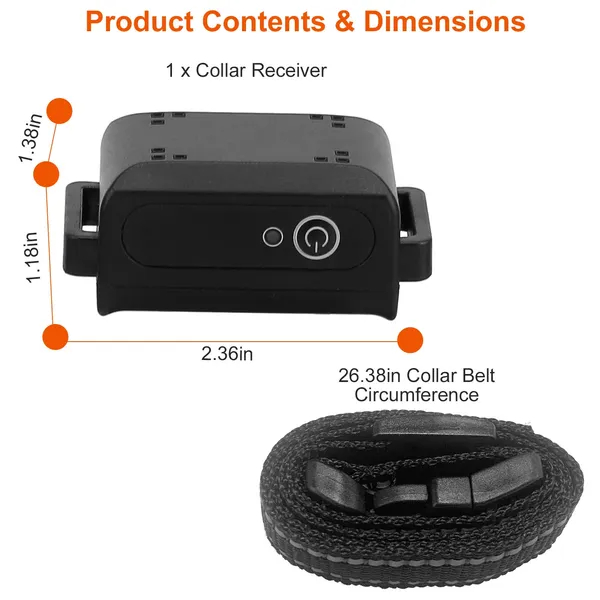Collar de Adiestramiento para Perros Recevedor IP67 Resistente al Agua con Choques, Vibraciones y Silbidos hasta 3280 pies — imagen 5