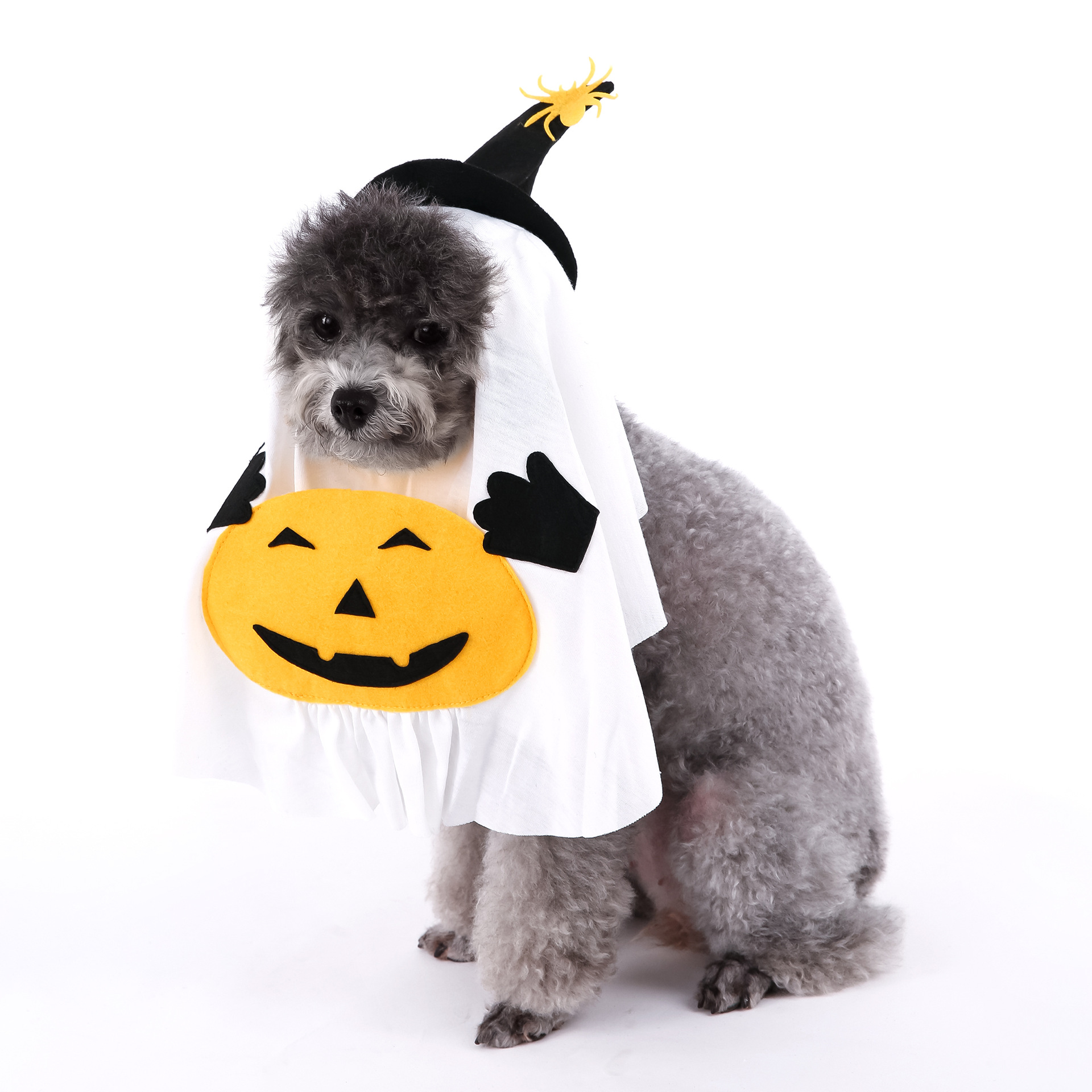 Cute Halloween Pumpkin Wizard Print Pet Costume for Small and Medium Dogs and Cats — image 4