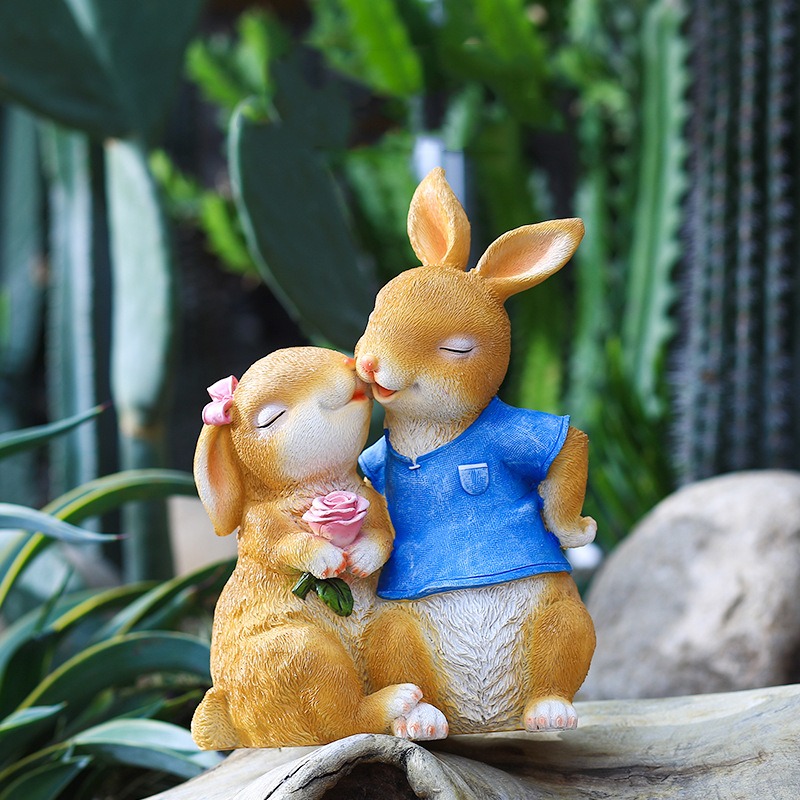 Garden Cartoon Couple Rabbit Koala Decoration Outdoor — image 4