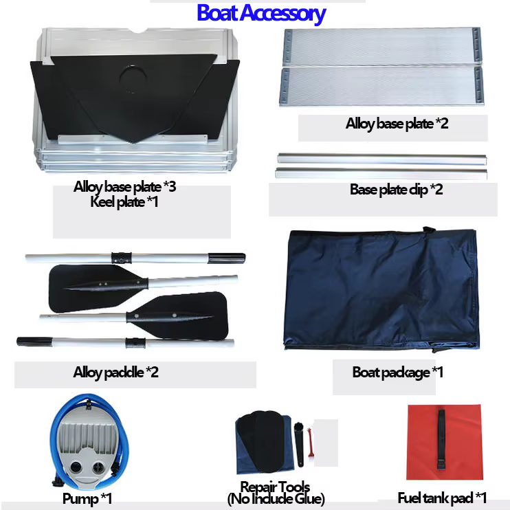 Professional 1.2MM PVC Anti-collision Black Inflatable Boat with Aluminum Floor Set Fishing Speed Raft Kayak Rowing Accessories — image 5