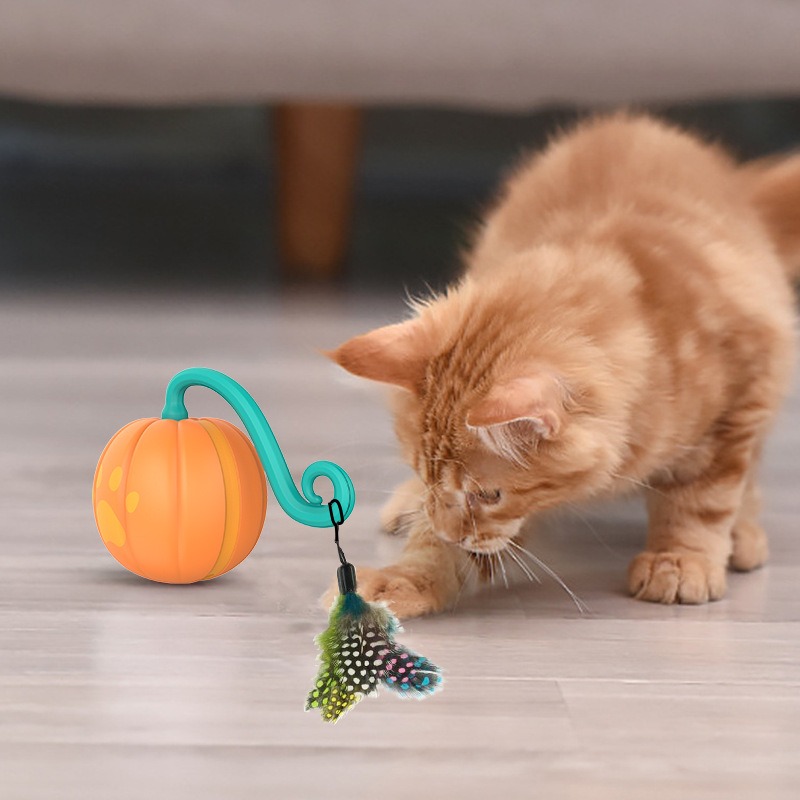 Pelota Inteligente de Apariencia de Calabaza para Gatos - Juguetes Electrónicos Mágicos — imagen 4