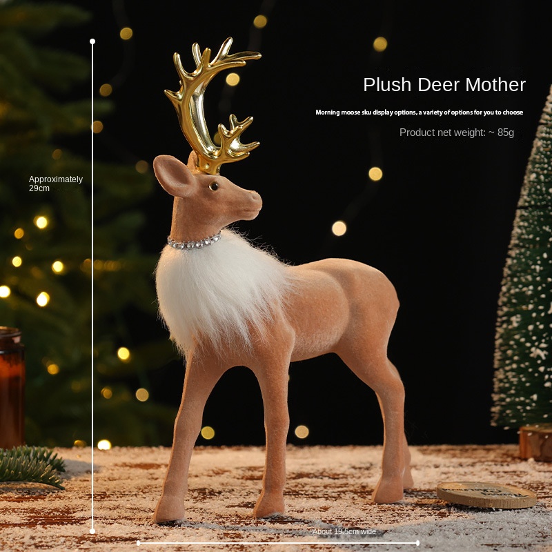Reindeer Ornament Christmas Decoration Realistic Reindeer Decorative Figurine Gift Christmas Decorative Item — image 7
