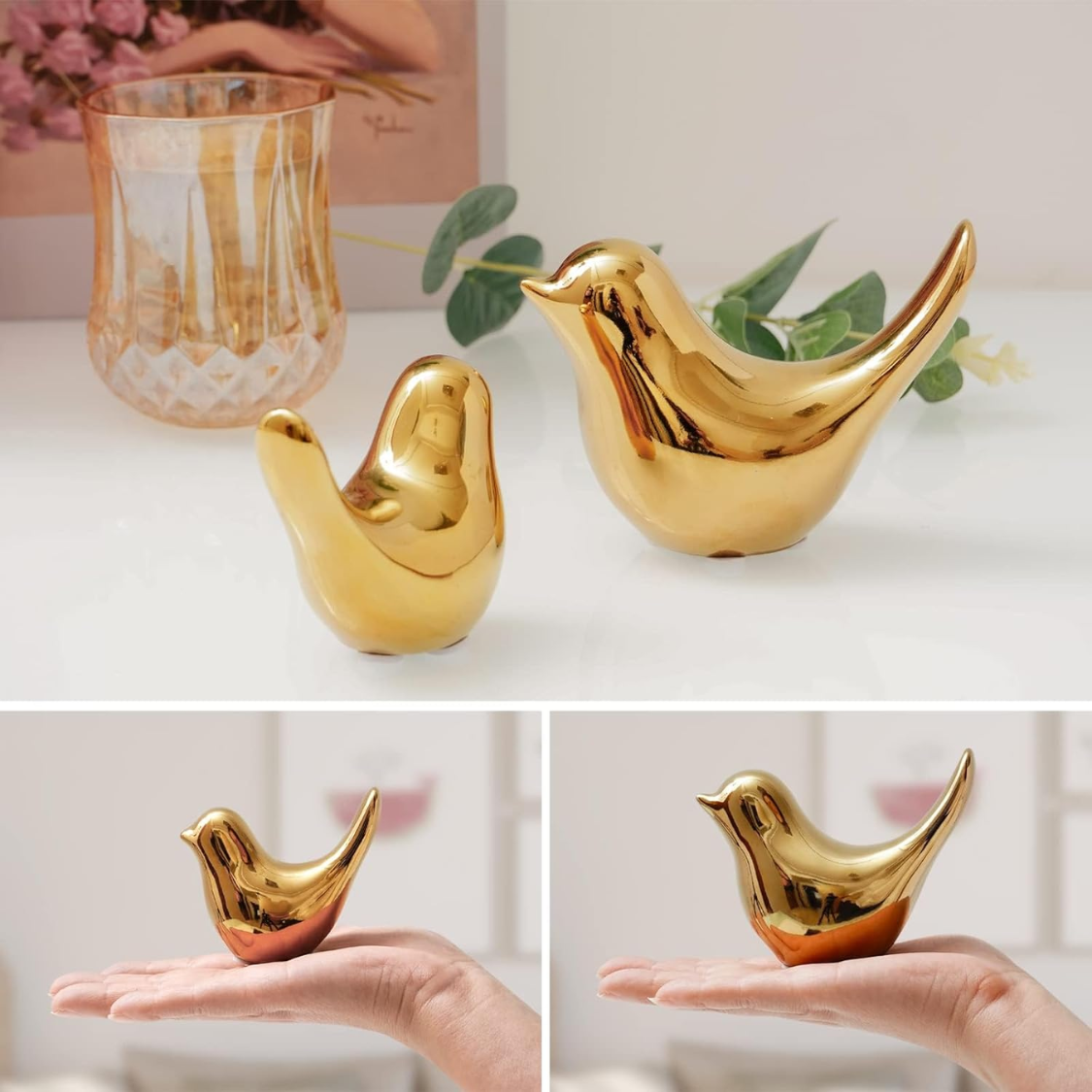 Estatuas de Pájaros Pequeños para Decoración Moderna - Ornamientos de Estilo Medieval Retro para Salón, Habitación, Oficina y Mesita — imagen 4