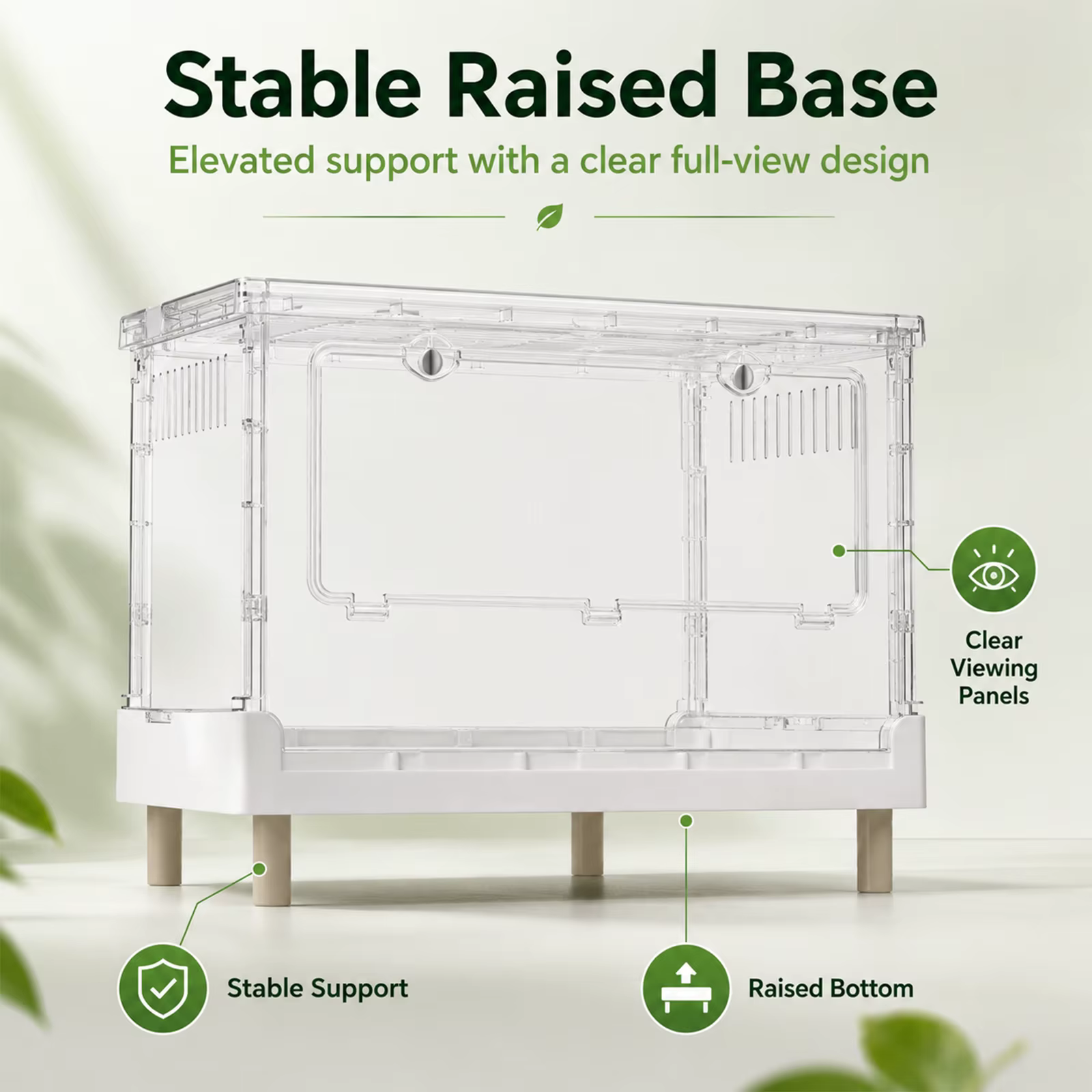 Terrario de Acrílico para Reptiles con Puerta de Apertura Frontal, Jaula Hábitat Plegable con Caja de Ventilación Transparente, Recinto Portátil de Fácil Acceso, Ideal para Reptiles, Anfibios, Arácnidos, Tortugas, Ranas y Hámsteres — imagen 6