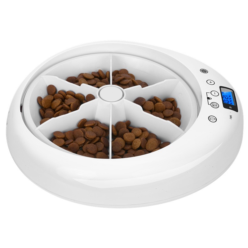 New Automatic Pet Feeder Intelligent Feeding 6-Meal Timing And Quantitative Led Blue Light Display Anti Pinch Foot — image 3