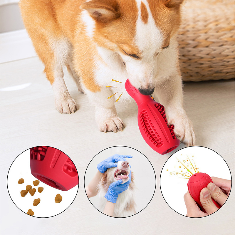 Pet Molar Toy Rubber Hollowed Out Bowling Ball Toy Vocal Gnawing Interaction — image 1
