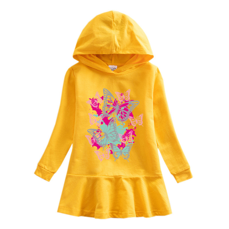 Girls' butterfly hooded sweatshirt dress — image 9