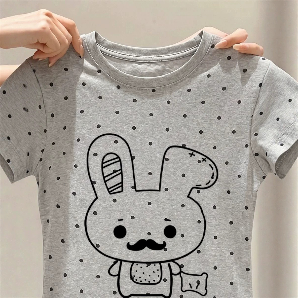 Camiseta de Manga Corta con Dots y Letras — imagen 5