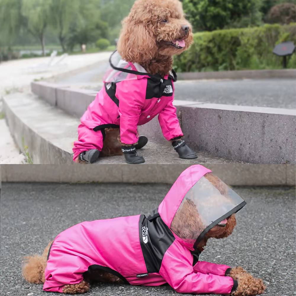 Chaleco de Lluvia para Perros Transparente con Capucha Impermeable Ropa para Mascotas Caninas y Gatos — imagen 6