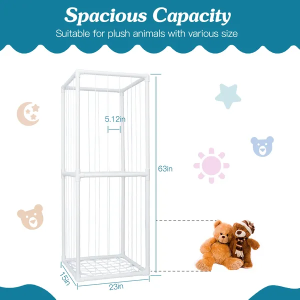 Organizador de Animales de Peluche en PVC - Estante para Juguetes de Peluche con Redes Elásticas — imagen 5