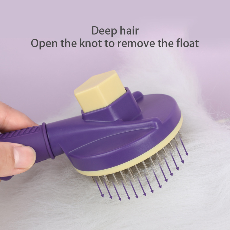 Pet Comb Automatic Hair Removal Comb Cat Comb Hair Removal Beauty Self Cleaning Pet Comb Supplies — image 2