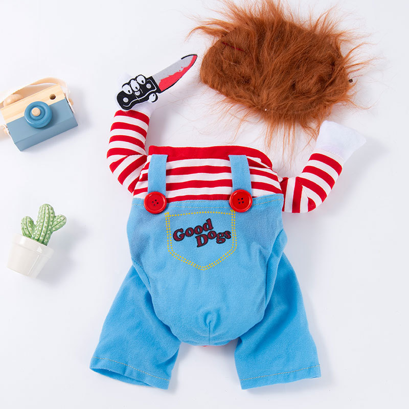 Pet clothes are funny take a knife transform into a pet dog Halloween pet — image 7
