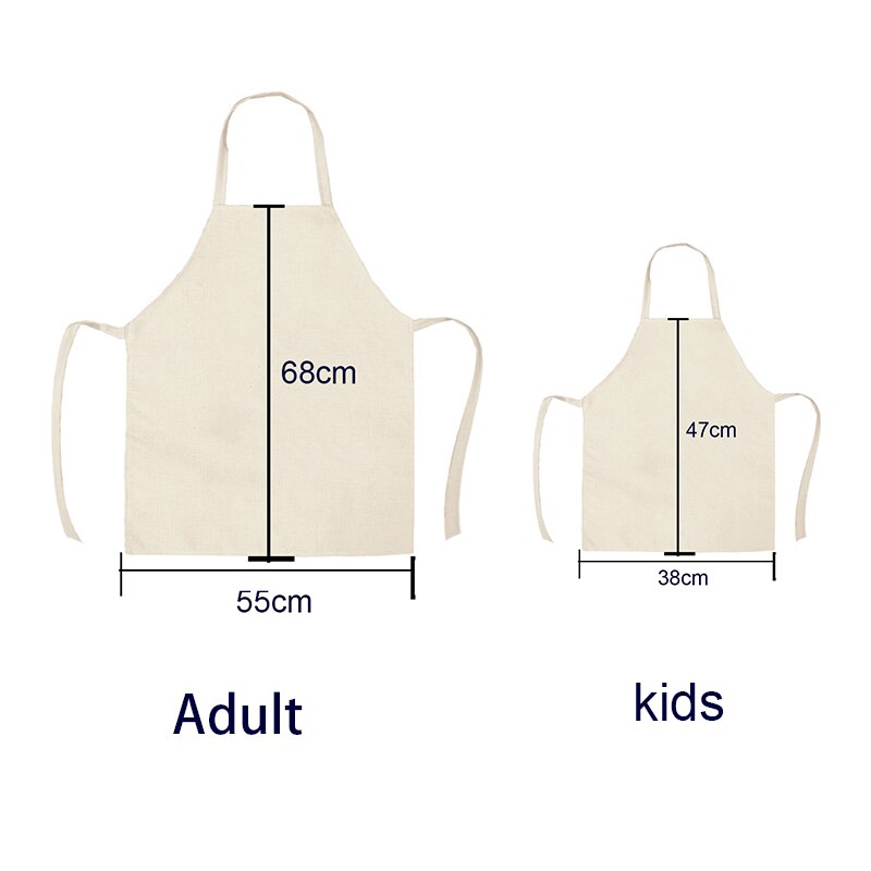 Cat Kitchen Aprons For Women Cotton Linen Bibs Household Cleaning Pinafore Home Cooking Apron kids kitchen barber — image 7