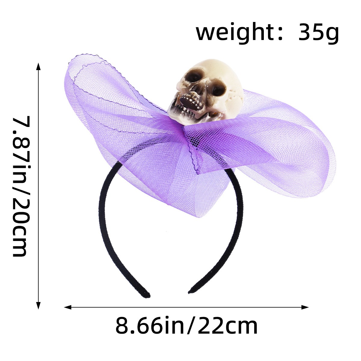 Creative Halloween skull head decoration headband ghost party dance party spider butterfly knot web headband buckle — image 3