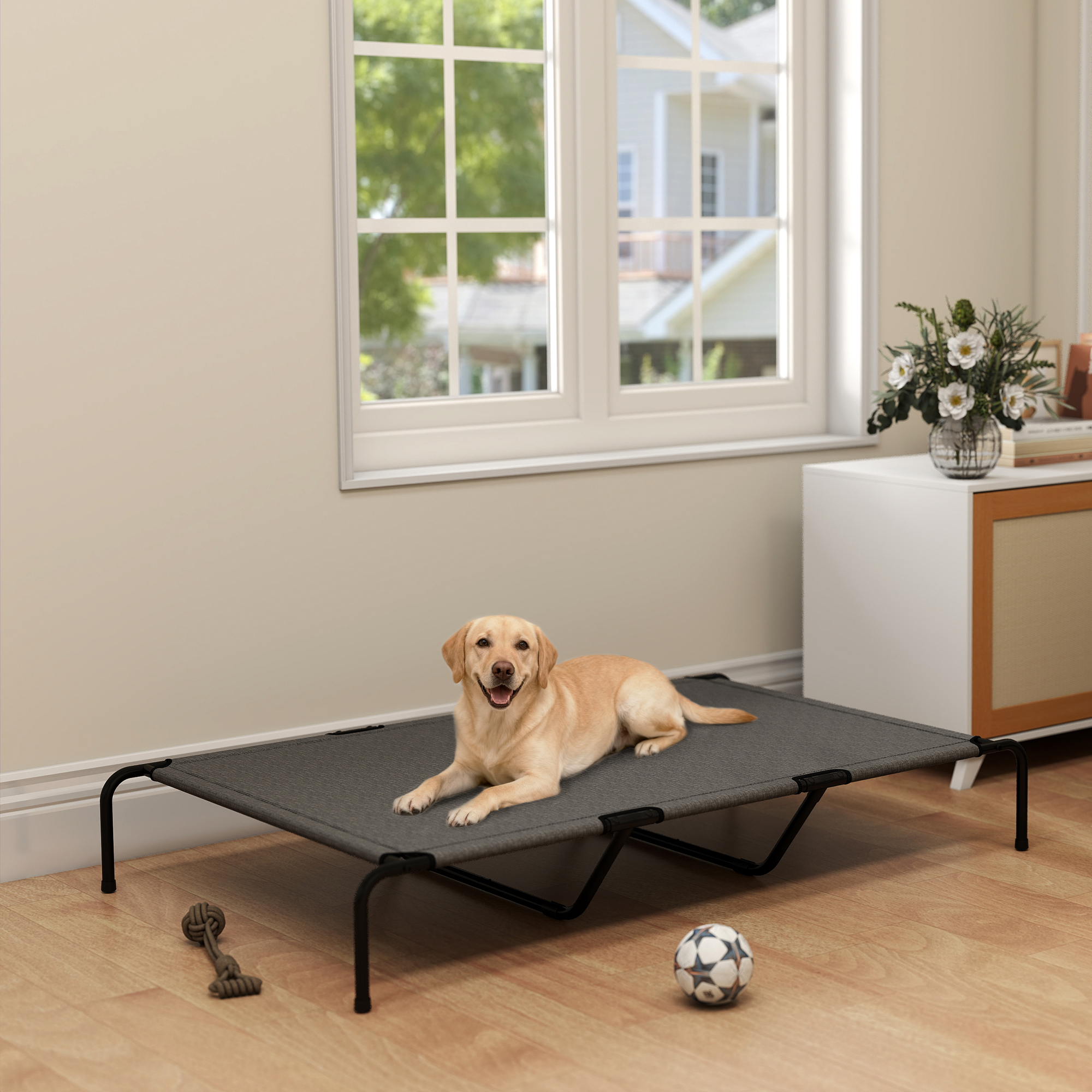 Elevated Dog Bed for Large Breeds Gray 60"L — image 2