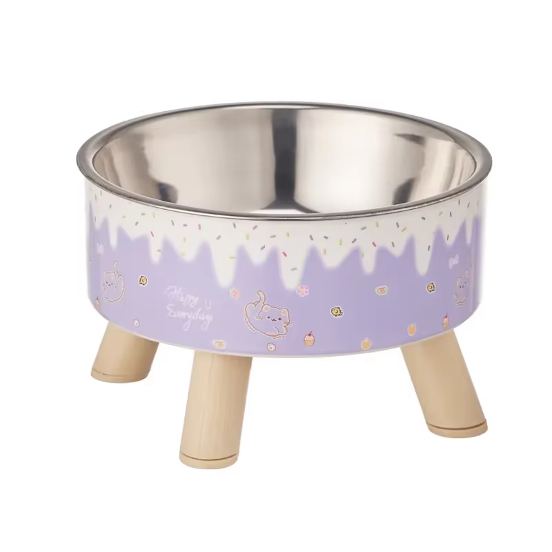 Tazón de Alimento para Mascotas con Soporte Cervical y Doble Piso - Diseño de Helado en 3D, Acero Inoxidable con Reducción de Derrames para Gatos y Perros — imagen 5
