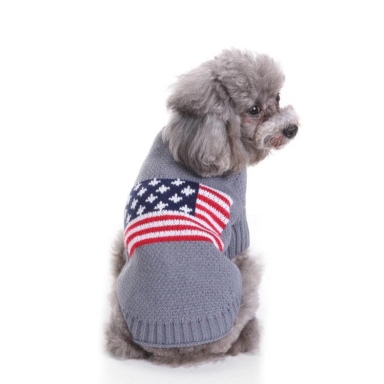 Winter Jumpers Pet Supplies American Flag Dog Clothes — image 1
