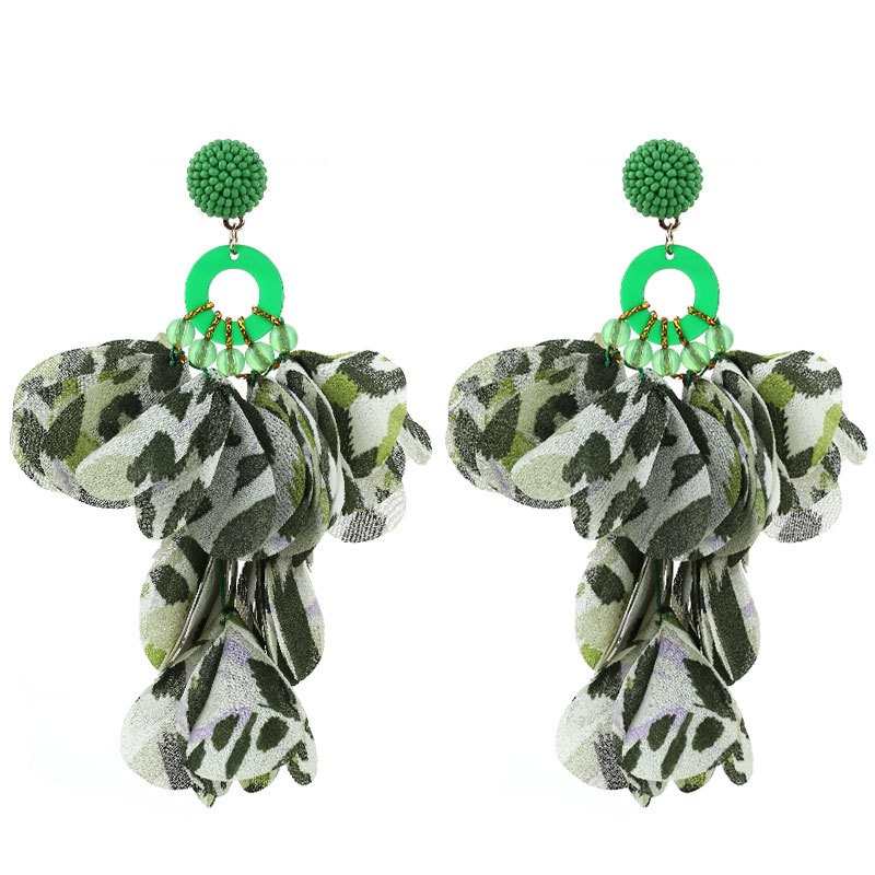 Pendientes de flecos con estampado de leopardo, modernos y exagerados — imagen 5