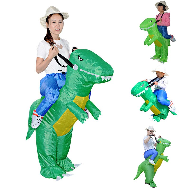 Hot Kids Adult Inflatable Funny Cute Cartoon Dinosaur Rider Festival Halloween Dress Party Costume — image 3