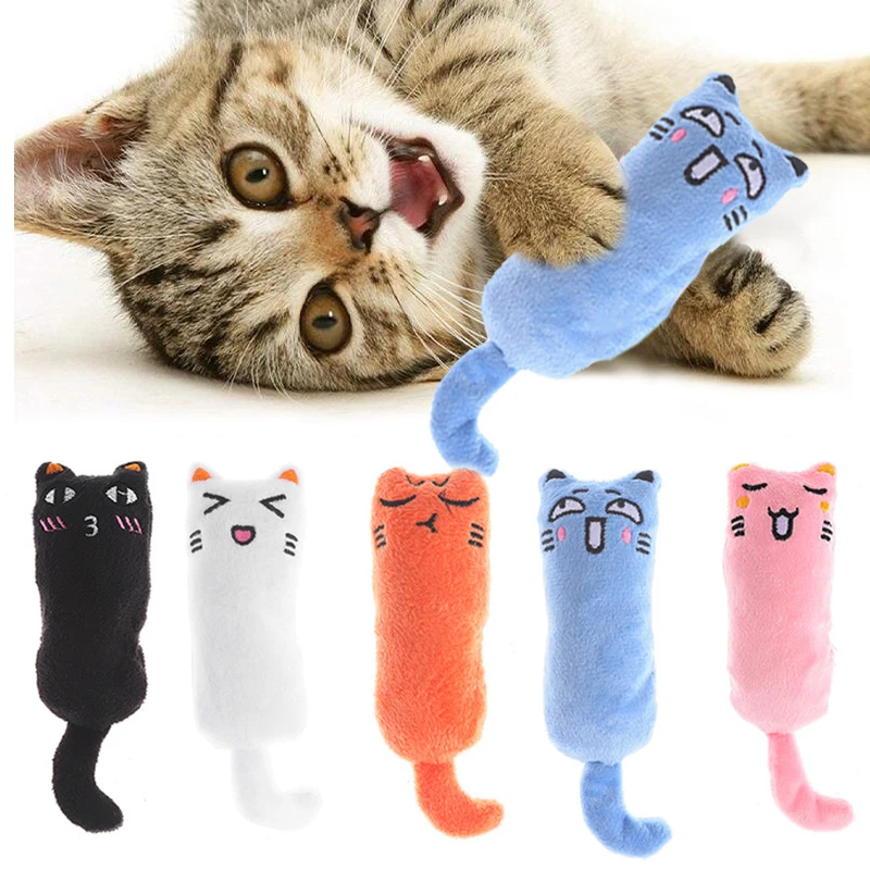 Cute Cat Toys Funny Interactive Plush Cat Toy Mini Teeth Grinding Catnip Toys Kitten Chewing Squeaky Toy Pets Accessories — image 1