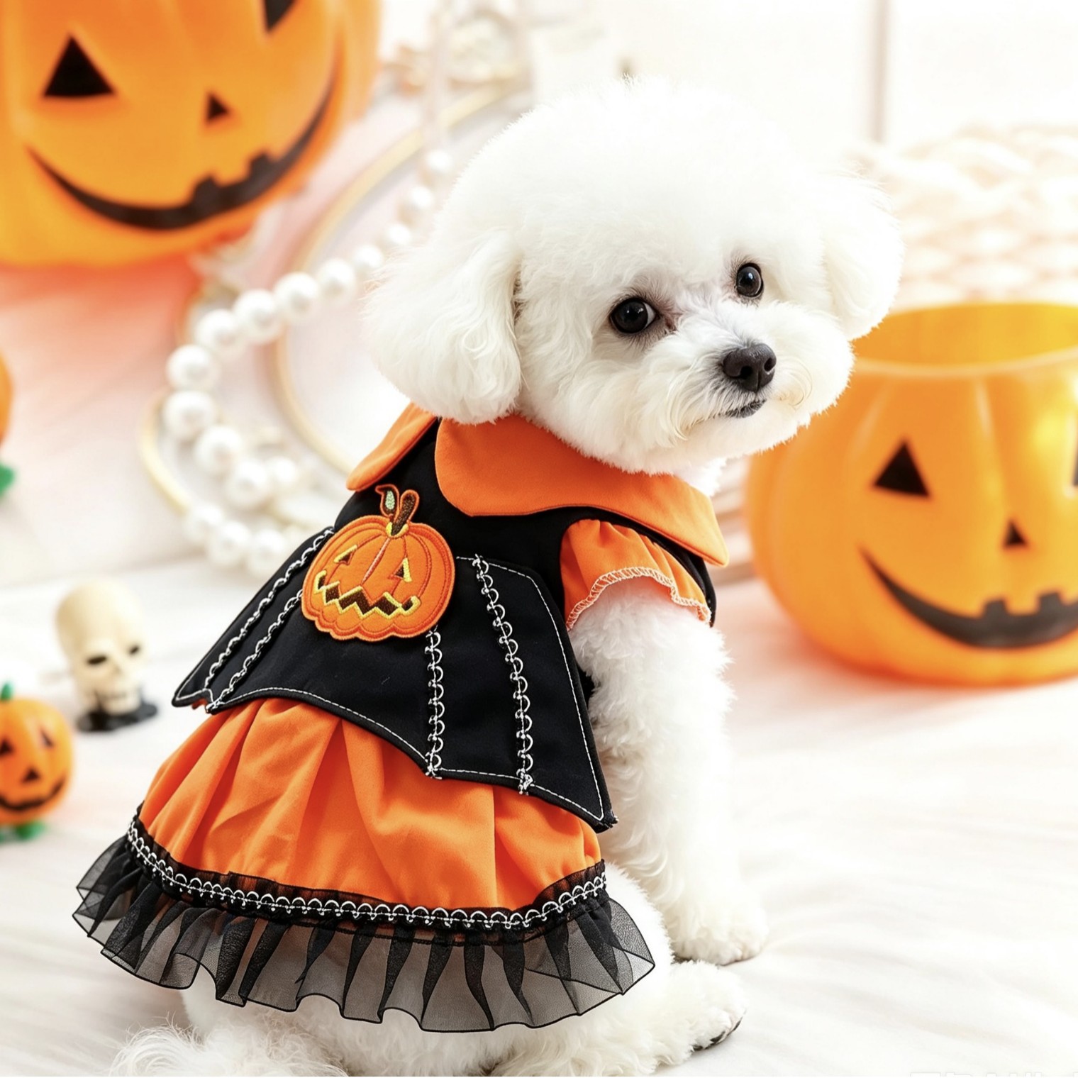 Halloween Pumpkin Dress for Dogs and Cats, Spring and Autumn Pet Costume, Small Dog Party Outfit — image 4